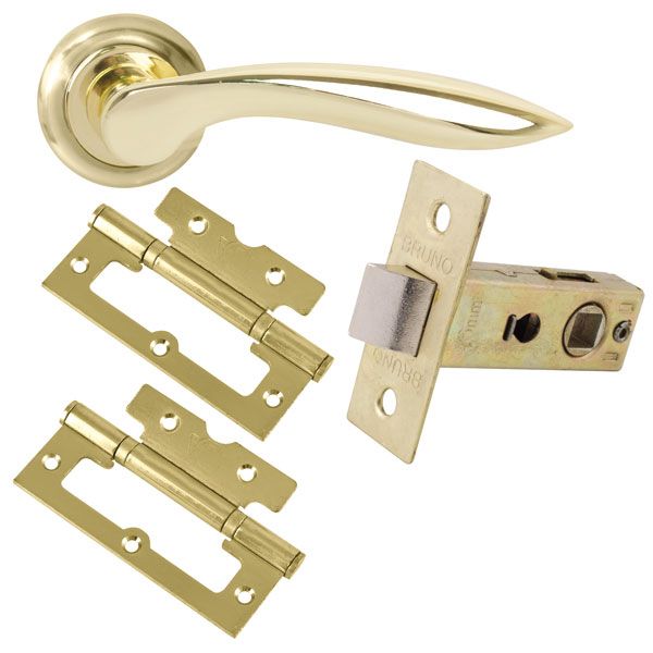 Комплект RDA ручка с защелкой + 2 петли полированная латунь