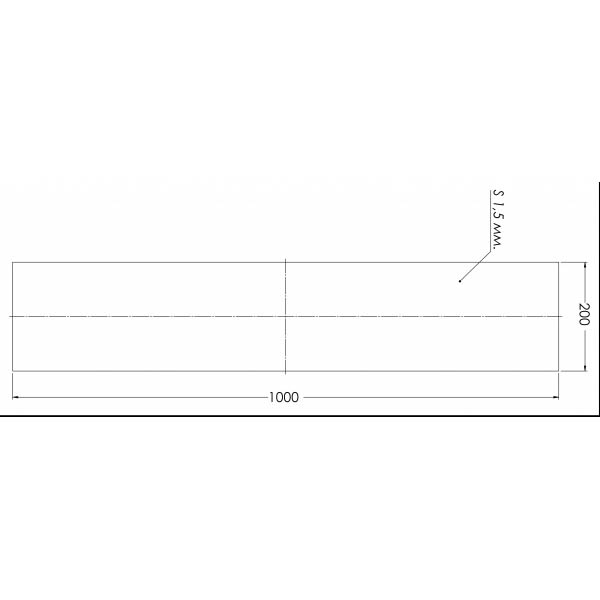 Лист алюминиевый гладкий STOREHOUSE 1000x200х1,5 мм