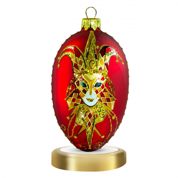 Елочная игрушка Венецианский карнавал 11 см красное CA001
