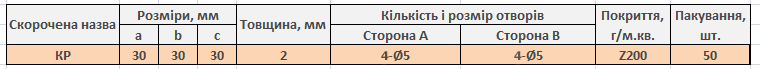 Кутник перфорований Профсталь рівносторонній 30x30x30 мм 2 мм 1 шт. білий цинк