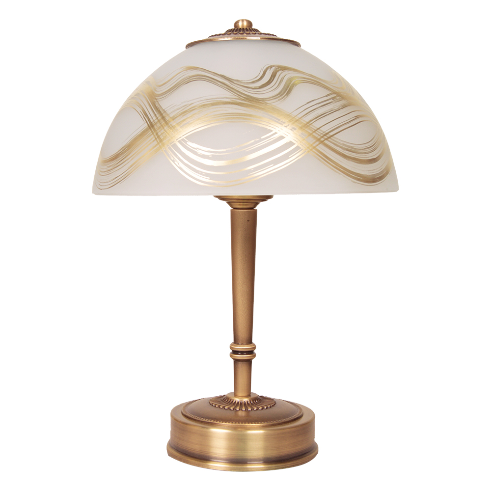 Настільна лампа декоративна Фабрика Світла Каліппо 2x40 Вт G9 антична бронза/антична латунь ННБ 15-2х40-124