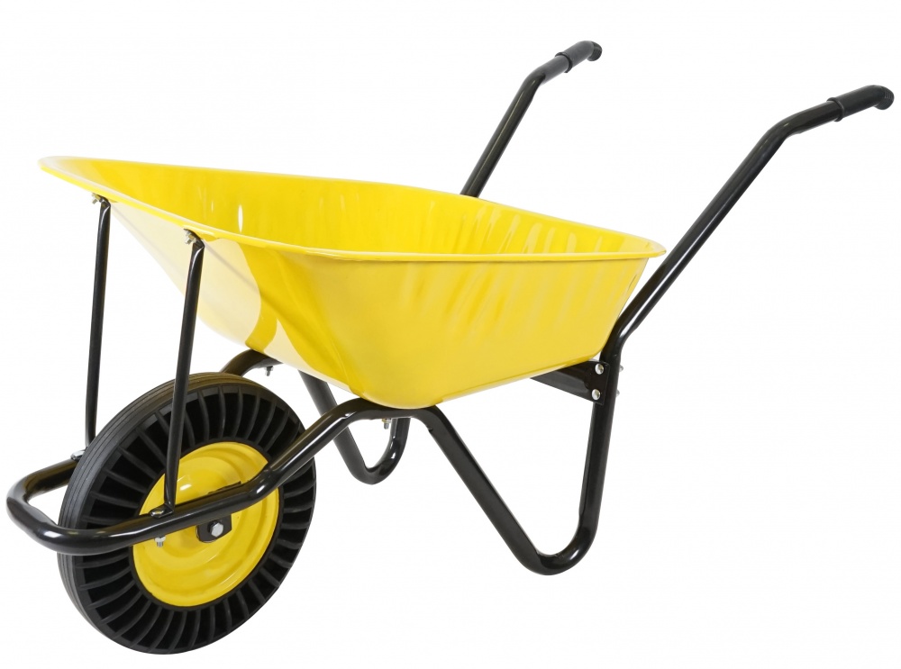 Тачка строительная Burmaster 85 л до 200 кг с цельнолитым колесом (WB-003-RB)