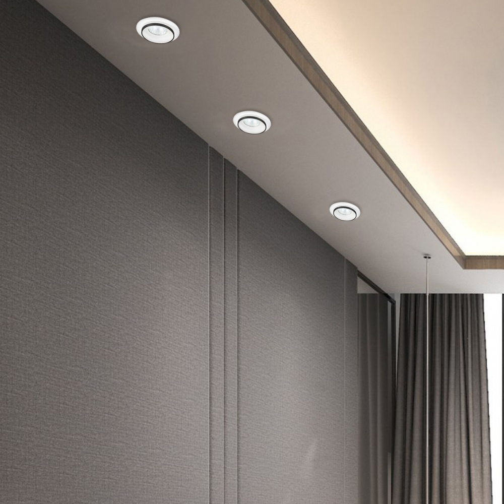 Светильник точечный Eurolamp 30 Вт GU10 черный с белым LH-GU10(W/B)N1