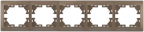 Рамка п'ятимісна Lezard MIRA горизонтальна світло-коричневий 701-3100-150