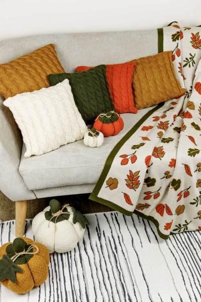 Плед Happy Fall 90x130 см бежевий із малюнком Прованс 