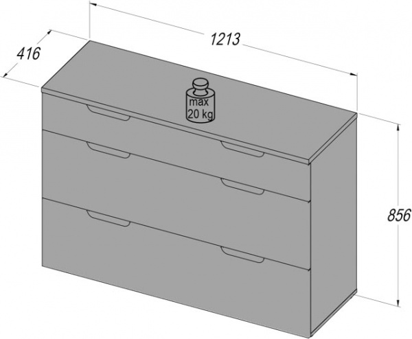 Комод Forte Meble STARLET WHITE STWK211 3S білий/білий глянець 