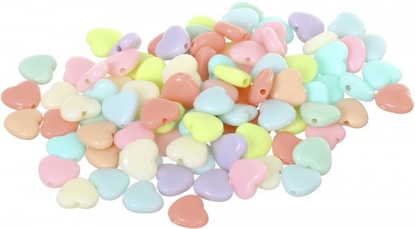 Декоративні вироби з пластику у вигляді серця різних кольорів 1 комплектів