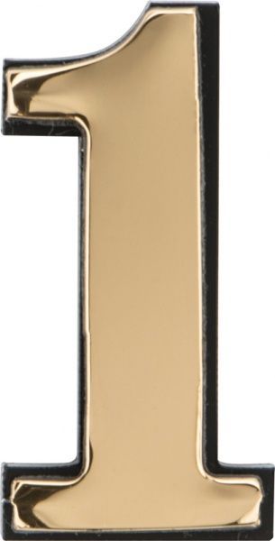 Цифра 1 пластик черно-золотой 40 мм