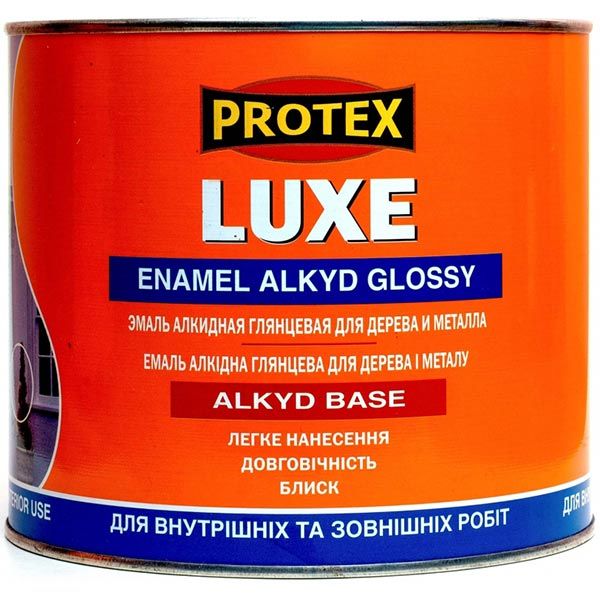 Эмаль Protex алкидная Luxe белый глянец 0,7л 0,9кг