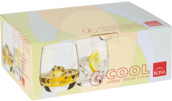 Набор стаканов для виски Cool Whisky GB6 4218-0-360 360 мл 6 шт. Rona 
