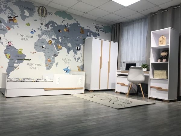 Кровать Veres подростковая Сиэтл 190х80 бело-буковый 27.1.1.37.15