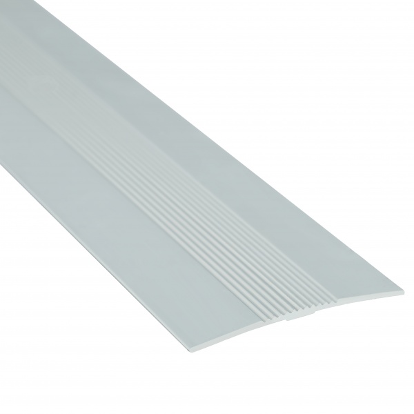 Порожек алюминиевый 50 мм х 0,9 м Braz Line рифленый без отверстий 900 мм серебро 