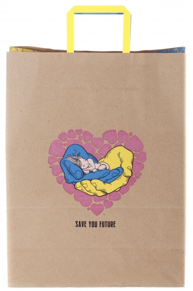 Пакет паперовий з ручками бурий KGB 324215 32х15х42 см в асортименті Art studio of happiness