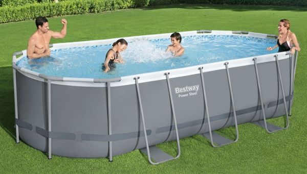 Бассейн каркасный Bestway 549 * 274 * 122см, 13430л с насосом, лестницей, подложкой, навесом (56710)