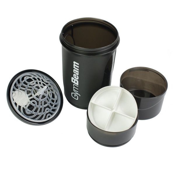 Шейкер багатосекційний 600 мл black GymBeam