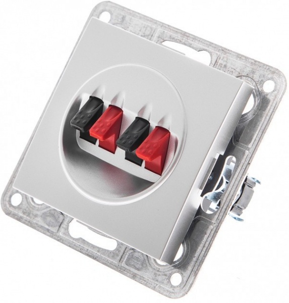 Розетка акустическая четверная Oscar серебристый металлик TLXL3535A silver metallic