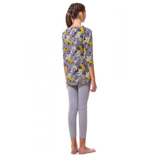 Пижама для девочек KOSTA 0102-8 р.146 серо-желтый