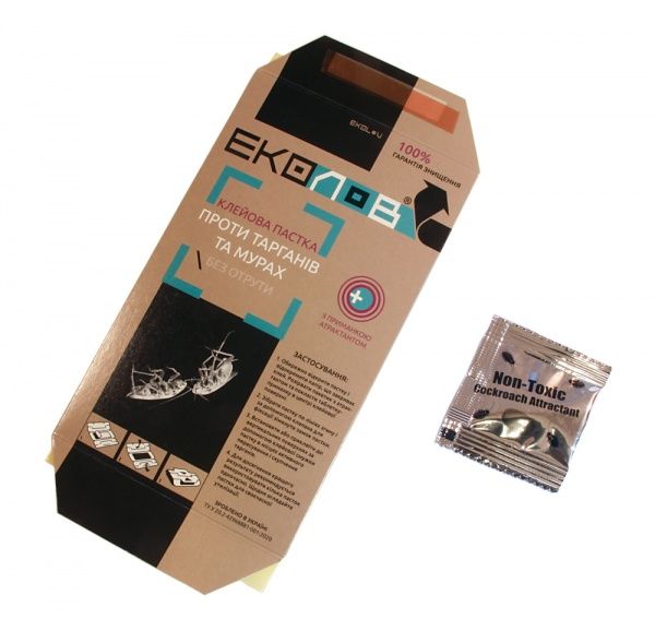 Ловушка клеевая ЕКОЛОВ против тараканов с приманкой-аттрактантом 5 шт.
