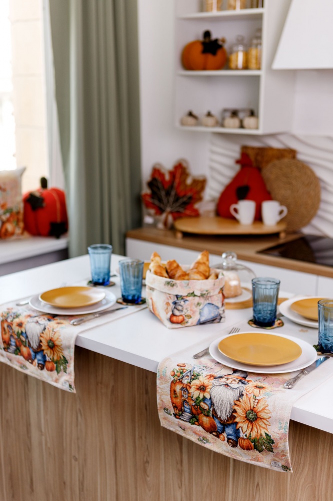 Дорожка (раннер) Тыквенные гномы 35x100 см бежевый Прованс