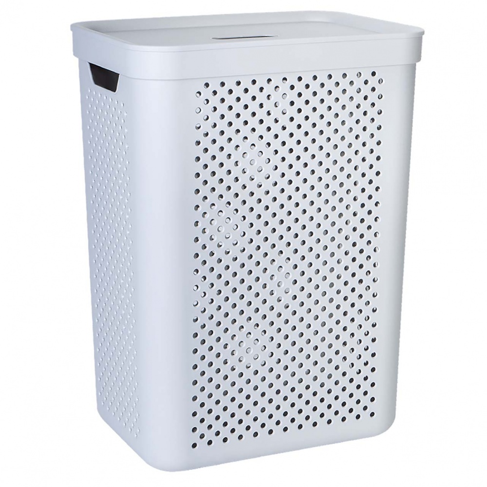 Корзина для белья Алеана Simple с органайзером 45 л серый