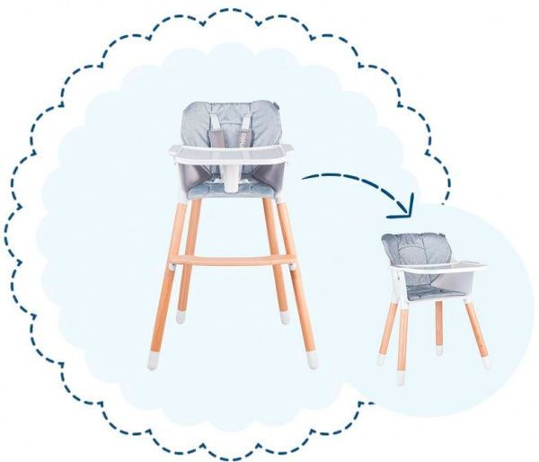 Стільчик для годування Lionelo Koen 2 в 1 сірий LO.KO01