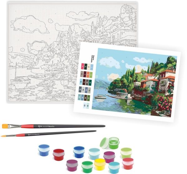 Картина за номерами Будинки поруч з озером Rosa Start 