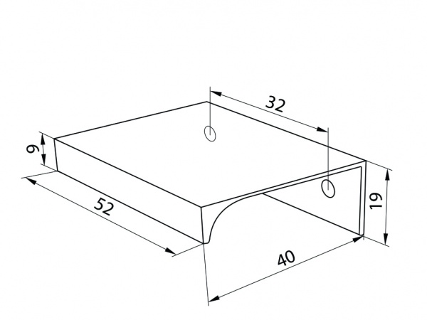 Меблева ручка профільна DC DV-002A/32 L-52 32 мм алюміній