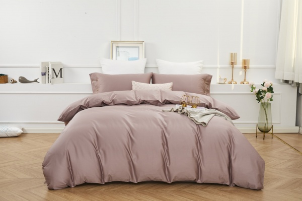 Комплект постільної білизни Solid сімейний однотонний бежевий La Nuit 