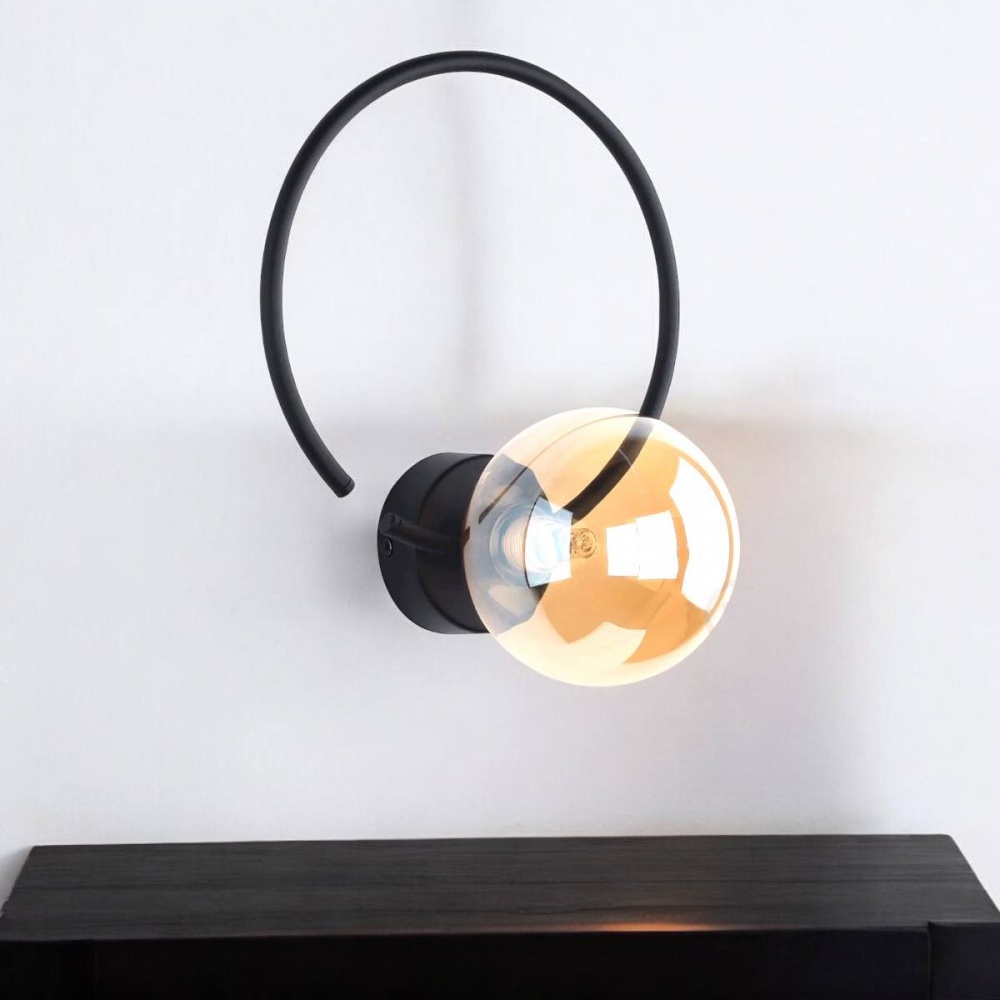 Бра TK Lighting Anabelle 1xG9 черный/янтарный прозрачный 5260