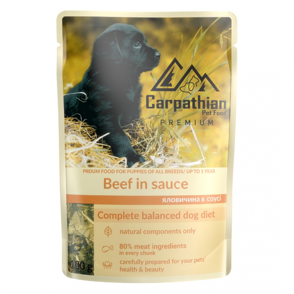 Корм для собак для усіх порід Carpathian Pet Food Яловичина в соусі 100 г