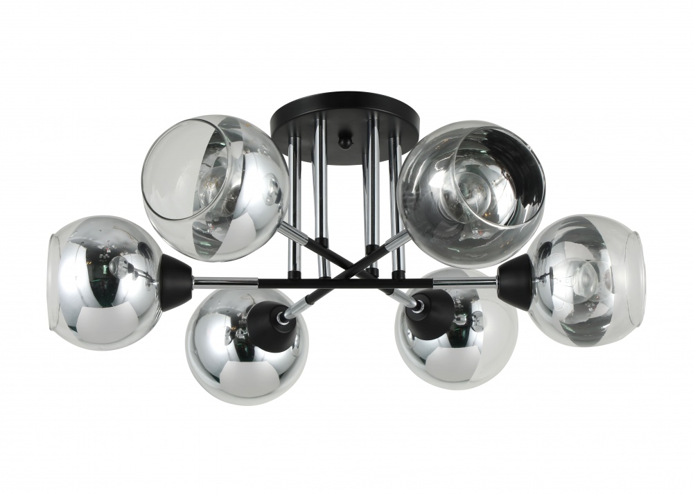 Люстра Sensio Leman 6x40 Вт E27 черный с серебристым LS-07268/6S-E2740W
