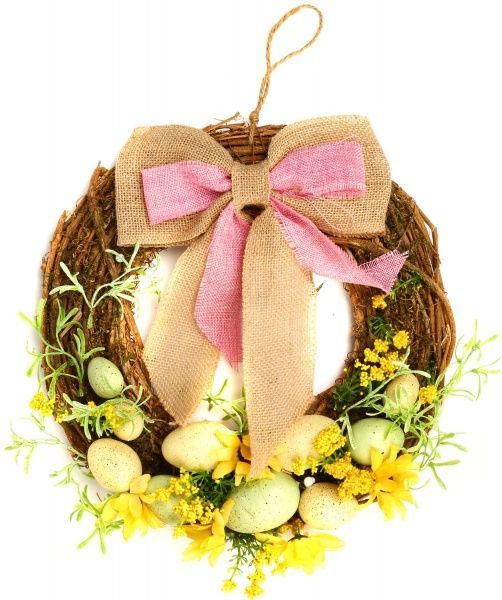Венок пасхальный подвесной с яйцами FK19A004P