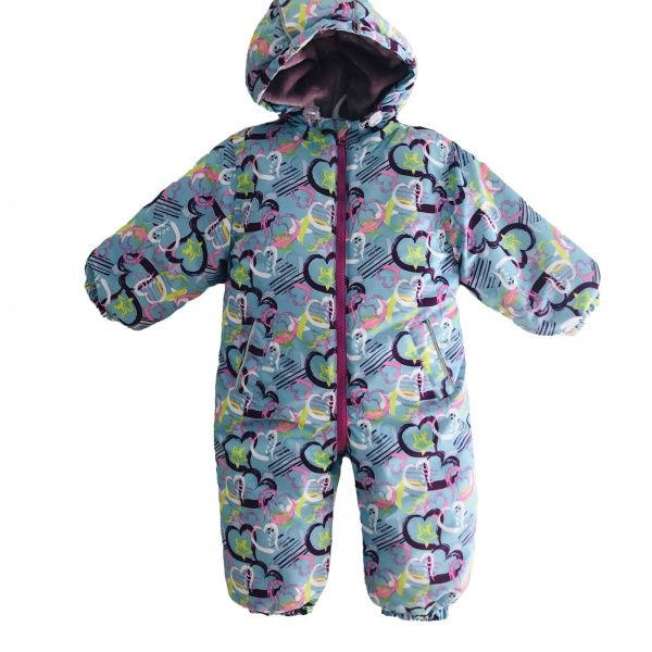 Комбинезон детский Мята Сердечки голубой р.92 84 