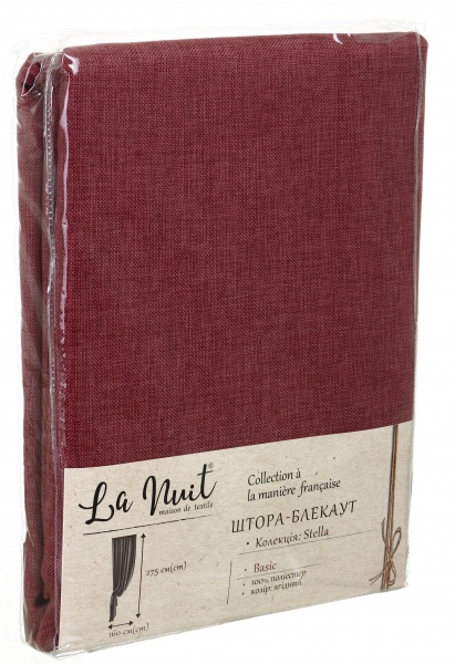 Штора Stella ягодный 160х275 см La Nuit