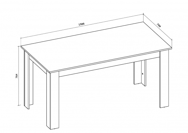 Стіл обідній Грейд Еда 1586х764х794 мм дуб крафт золотий 