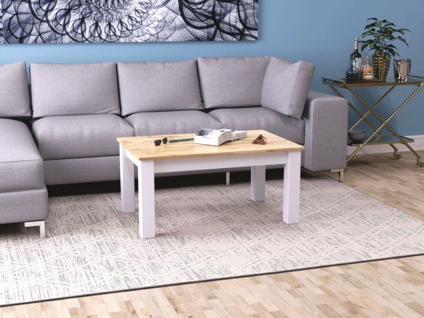 Стол журнальный B-Jet дуб вотан/белый 902x596x421мм Art in Head 