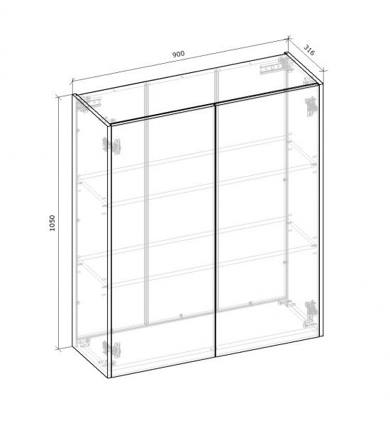 Шкаф верхний МС Идея КРАФТ В 90/105/31,6 крафт золотой Грейд