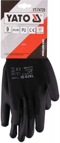 Перчатки YATO с покрытием полиуретан L (9) YT-74729