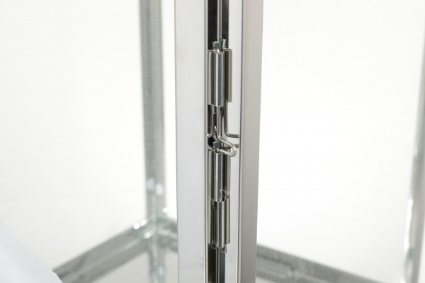 Підсвічник-ліхтар Jia 23х22х59 см сріблястий