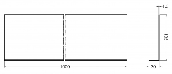 Кутник алюмінієвий STOREHOUSE Г-подібний 135х30х1,5-1000 мм (квінтет)