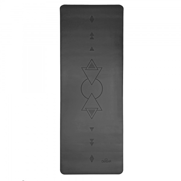 Килимок для йоги та фітнесу Dariana Геометрія 183х68х0,5 см сірий