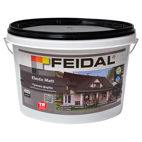 Фарба гумова водоемульсійна Feidal Elastic Matt мат безбарвний 3,5кг