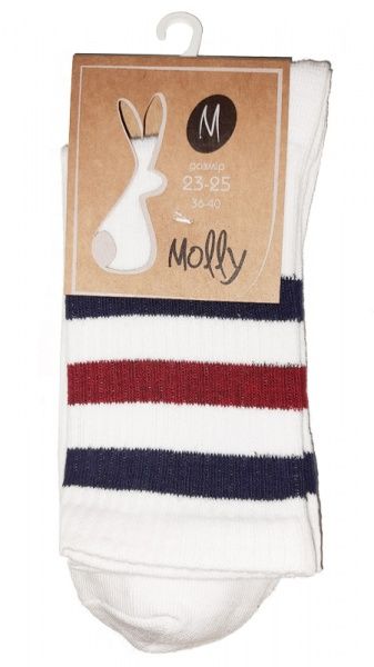 Носки Молли Три полоски р. 23-25 белый 1 пар 