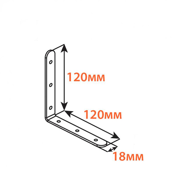 Уголок узкий Kolchuga равносторонний 120x120x18 мм 3 мм