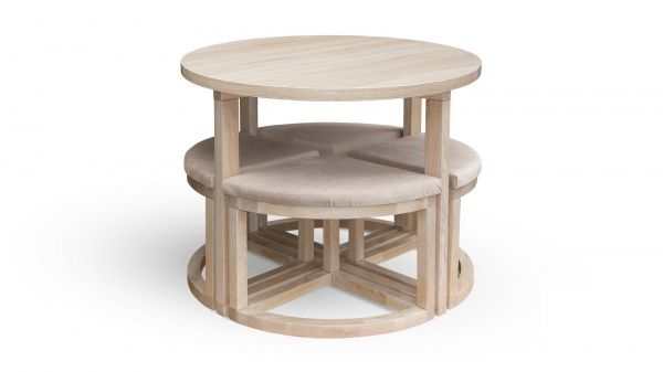 Комплект Gramma Сатурн стіл обідній + 4 стільці беж 