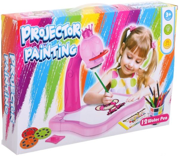 Доска для рисования Shantou с проектором розовая YM6116