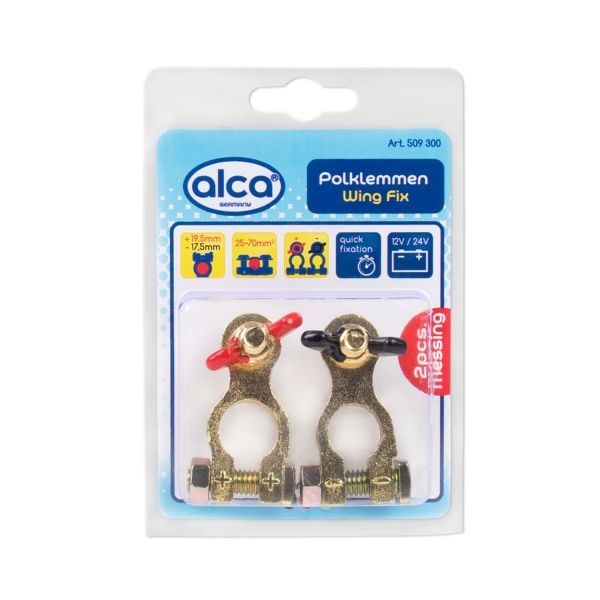 Клеми для акумулятора Alca кольорові Wing Fix 2 шт. 
