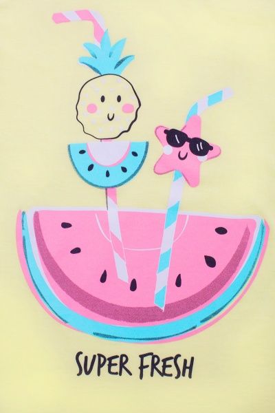 Футболка для дівчаток Luna Kids з принтом Super Fresh р.104 ваніль 