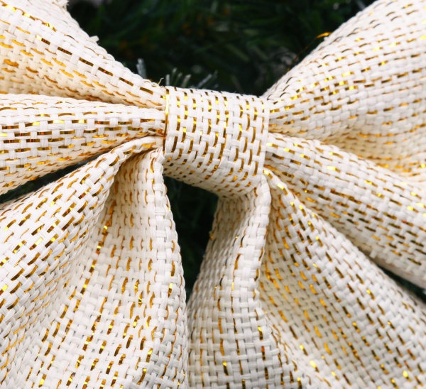 Декорация новогодняя бант 24х26 см золотой