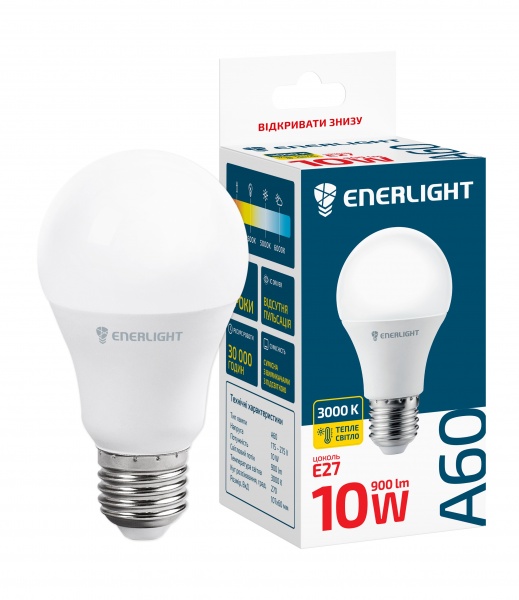 Лампа светодиодная Enerlight 10 Вт A60 матовая E27 220 В 3000 К A60E2710SMDWFR 